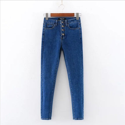 Single breasted jeans women's feet