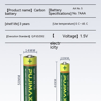AA No 5 Carbon Zinc Manganese Dry Battery Small Toys