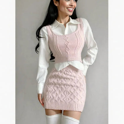 New pink  Dress Sweater dress for teenage girl
