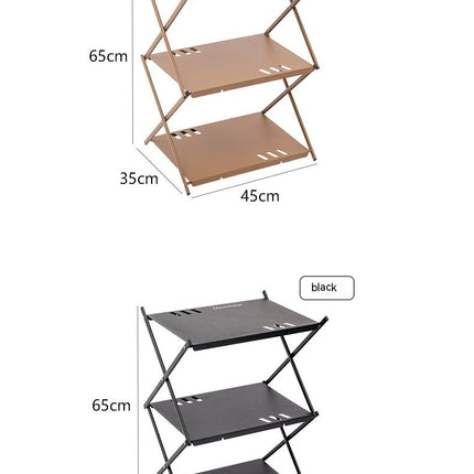 Outdoor Campsite Aluminum Alloy Triple Splicing Storage Rack