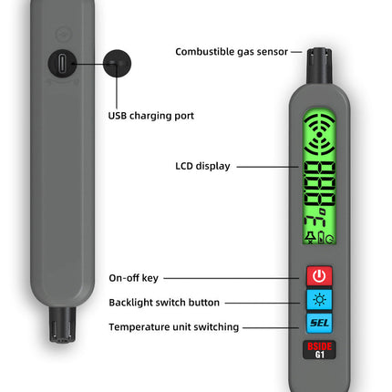 Rechargeable Combustible Gas Detector
