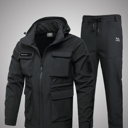 Fleece-lined Work Clothes Suit Men's Waterproof Labor Protection Clothing Warm Camouflage Clothing