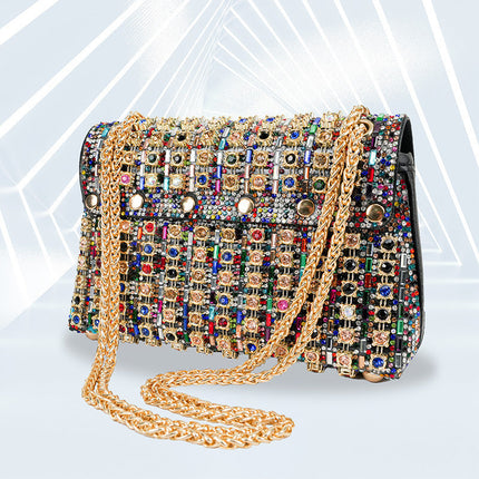 Diamond Clutch Personalized Hand Bag Square Women's Handbag