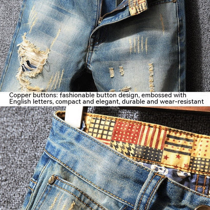 Hong Kong Style Ripped Jeans American Casual Loose