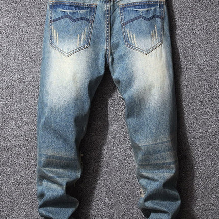 Hong Kong Style Ripped Jeans American Casual Loose