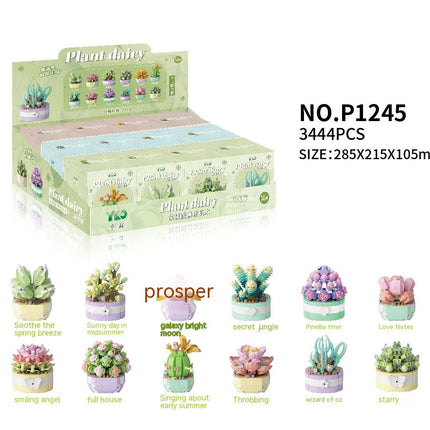 Plant Potted Eternal Flower Bundle Assembling Building Blocks