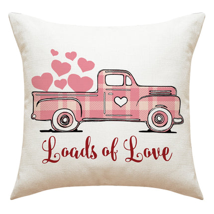 Love Heart Pillow Cover Valentine's Day Letter Printing Throw Pillowcase