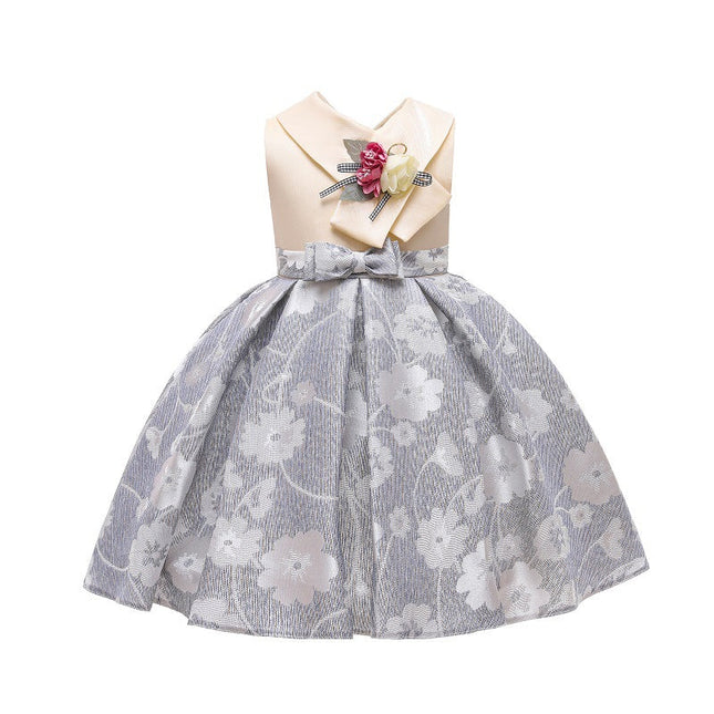 V Neck Flower Temperament Children's Wear