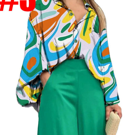 Women's Printed Casual Suit Loose Plus Size