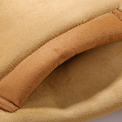 Winter men's leather and fleece jacket