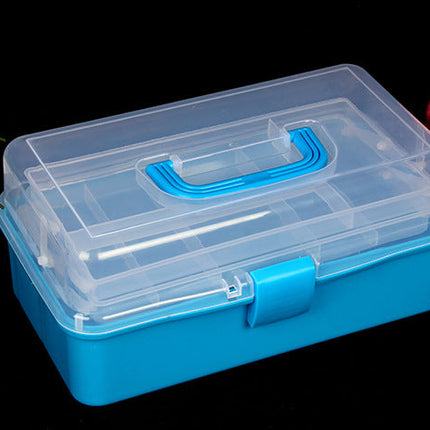 Large 2-layer art tool box plastic medicine box