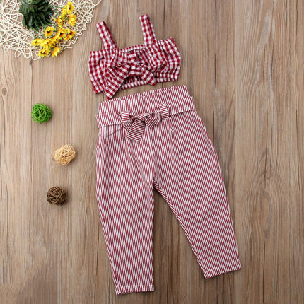 High waist pants + plaid top