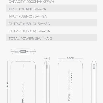 Austenitic Stainless Steel Large Capacity Power Bank