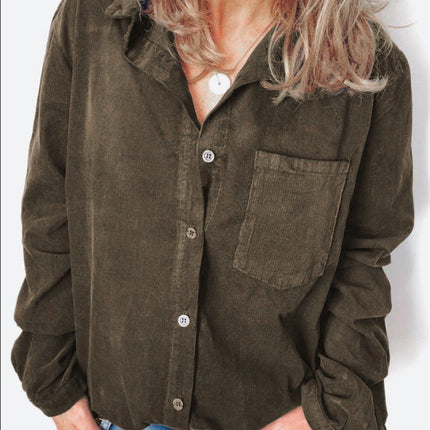 New Style Corduroy Women's Plus Size Shirt Jacket