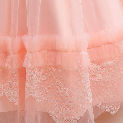Girls' Lace Stitching Umbrella Princess Dress