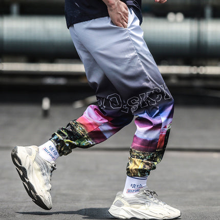 Fleece gradient sports pants