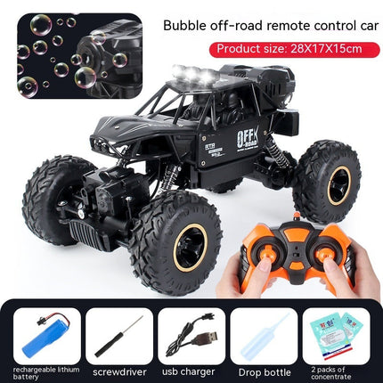Alloy Four-wheel Drive Off-road Vehicle Remote Control Car Bubble Machine Toy Car
