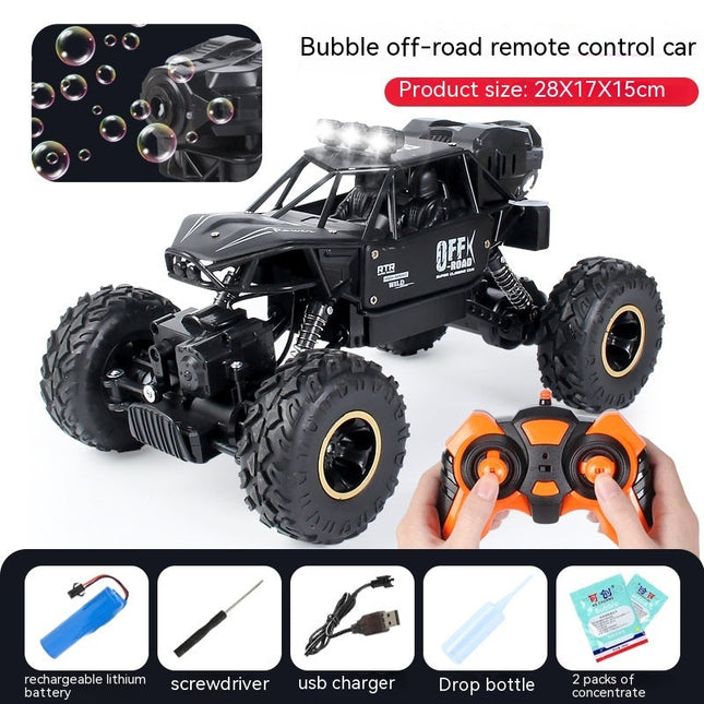 Alloy Four-wheel Drive Off-road Vehicle Remote Control Car Bubble Machine Toy Car