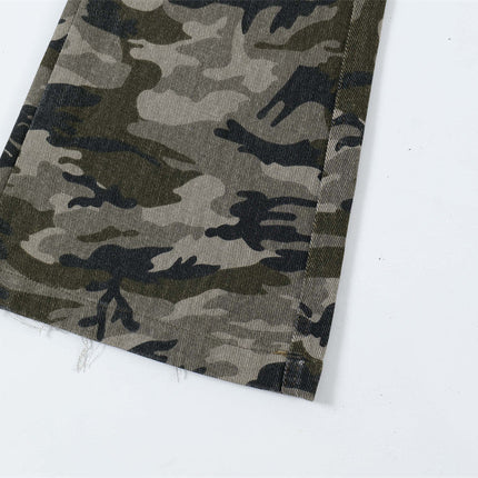 American Retro Camouflage Bell-bottom Pants Men