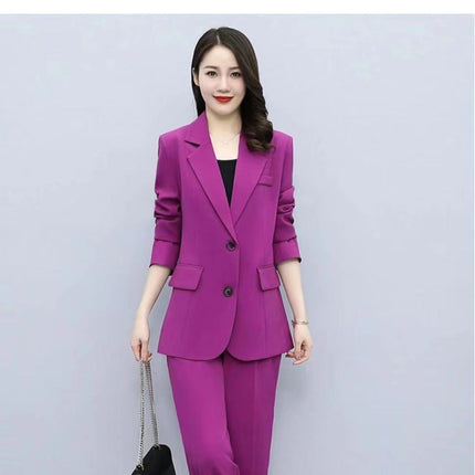 Business Suit Wide Leg Pants Two-piece Suit For Women