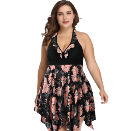 Plus Fat Plus Size Swimsuit European And American Belly Pure