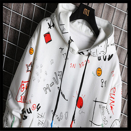 Fashion Printed Plus Size Sweater Coat Men's