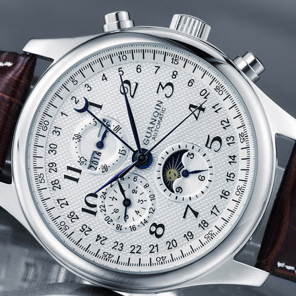 Men's Perpetual Calendar Leather Men's Watch