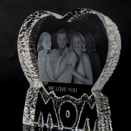 Inner Carved Heart-shaped Crystal Ornaments