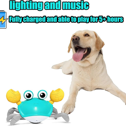 Crawling Crab Dog Toys Escaping Crab Dog Toy With Obstacle Avoidance Sensor Interactive Dog Toys With Music Sounds Lights For Dogs Cats Pets Christmas Toy Gifts For Puppy Small Medium Dogs