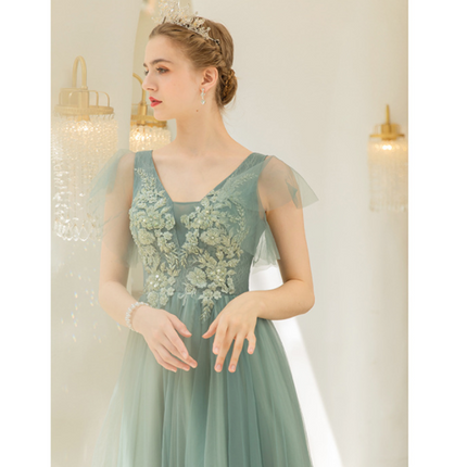 New Light Green Bridal Wedding Toast Dress