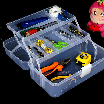 Large 2-layer art tool box plastic medicine box