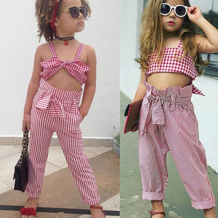 High waist pants + plaid top