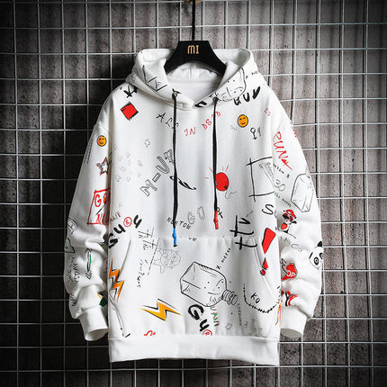 Fashion Printed Plus Size Sweater Coat Men's