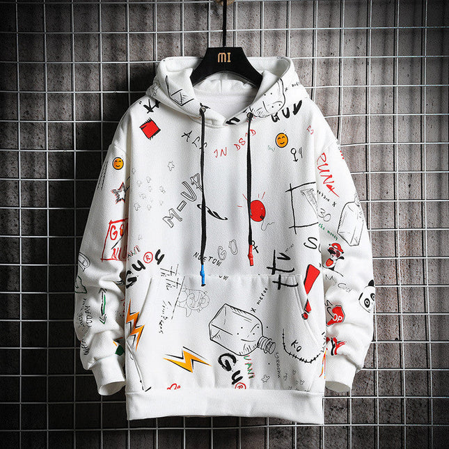 Fashion Printed Plus Size Sweater Coat Men's