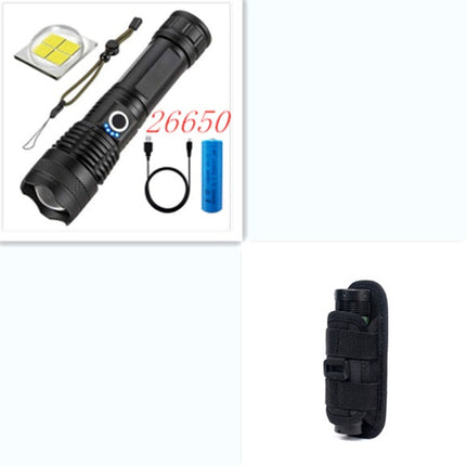 Strong Light Flashlight, Rechargeable, Zoom Power Display, Outdoor Super Bright And Portable