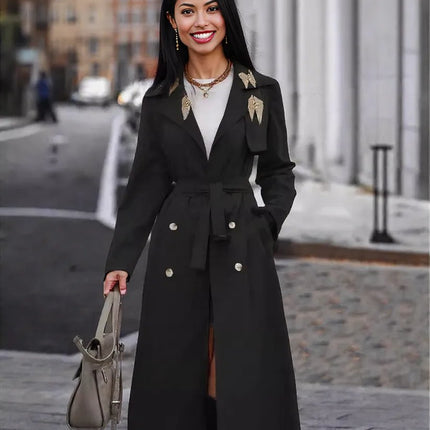 New Black Plaid Fall Winter Coat Fashion Casual For Women