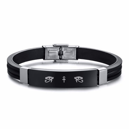 Stainless steel curved brand bracelet