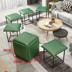 Dark green PU / Sponge cushion 36X36X38CM