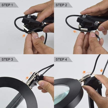 USB Desktop LED Magnifying Glass Table Lamp
