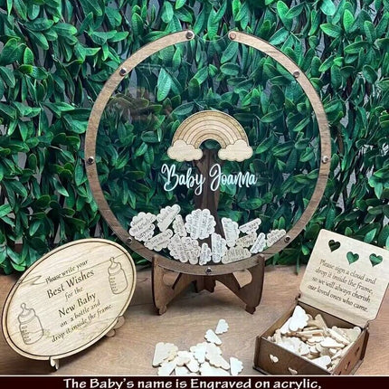 Wedding Birthday Party Signature Frame Wood Chip Signature Book Creative Decoration