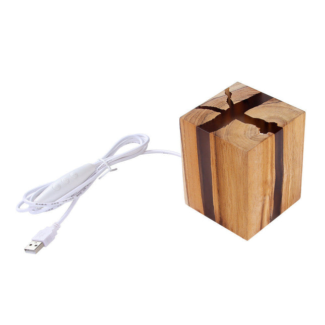 Creative Table Lamp Adjustable Bedside No Glare Decorative Wood Brown Color Led Desk Lamp With USB Charging Night Light For Bedroom Brown