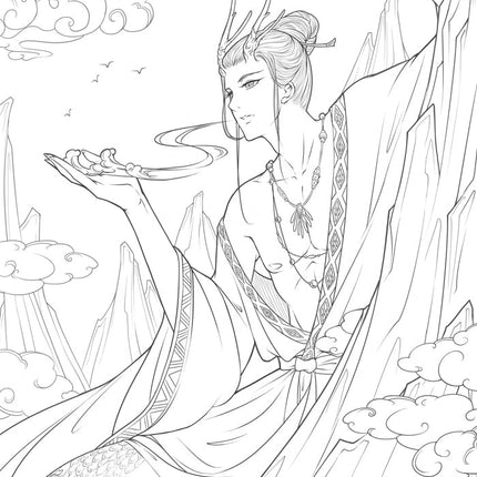 Line Drawing Stress Relief Coloring Book