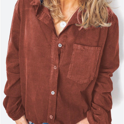 New Style Corduroy Women's Plus Size Shirt Jacket