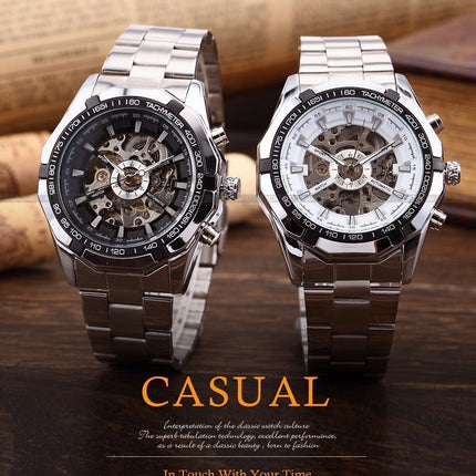 Luminous semi-automatic mechanical watch