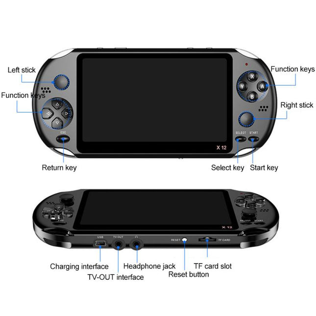 Single system Handheld game console X12 large-screen massive arcade collection version 8GPSP