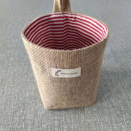 Wall-mounted Desktop Sundries Jute Storage Bag Bathroom S