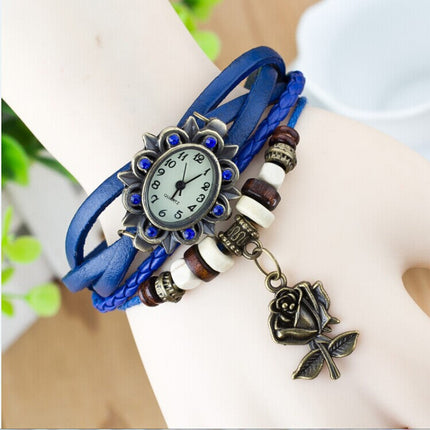 Fashionable Casual Ladies Watch Leather Wrapped Bracelet Epidermis Women Table Butterfly Pendants Wholesale Children Table