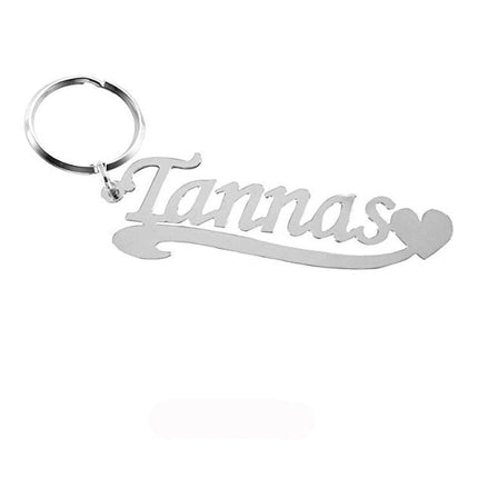 English Alphabet Name Keychain Stainless Steel