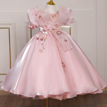 Costume For Piano Performance Western Style Little Girl Host Dress