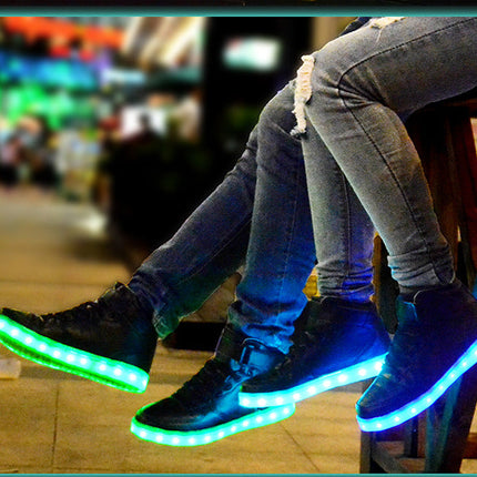 Colorful luminescent board shoes fluorescent sports shoes casual shoes high